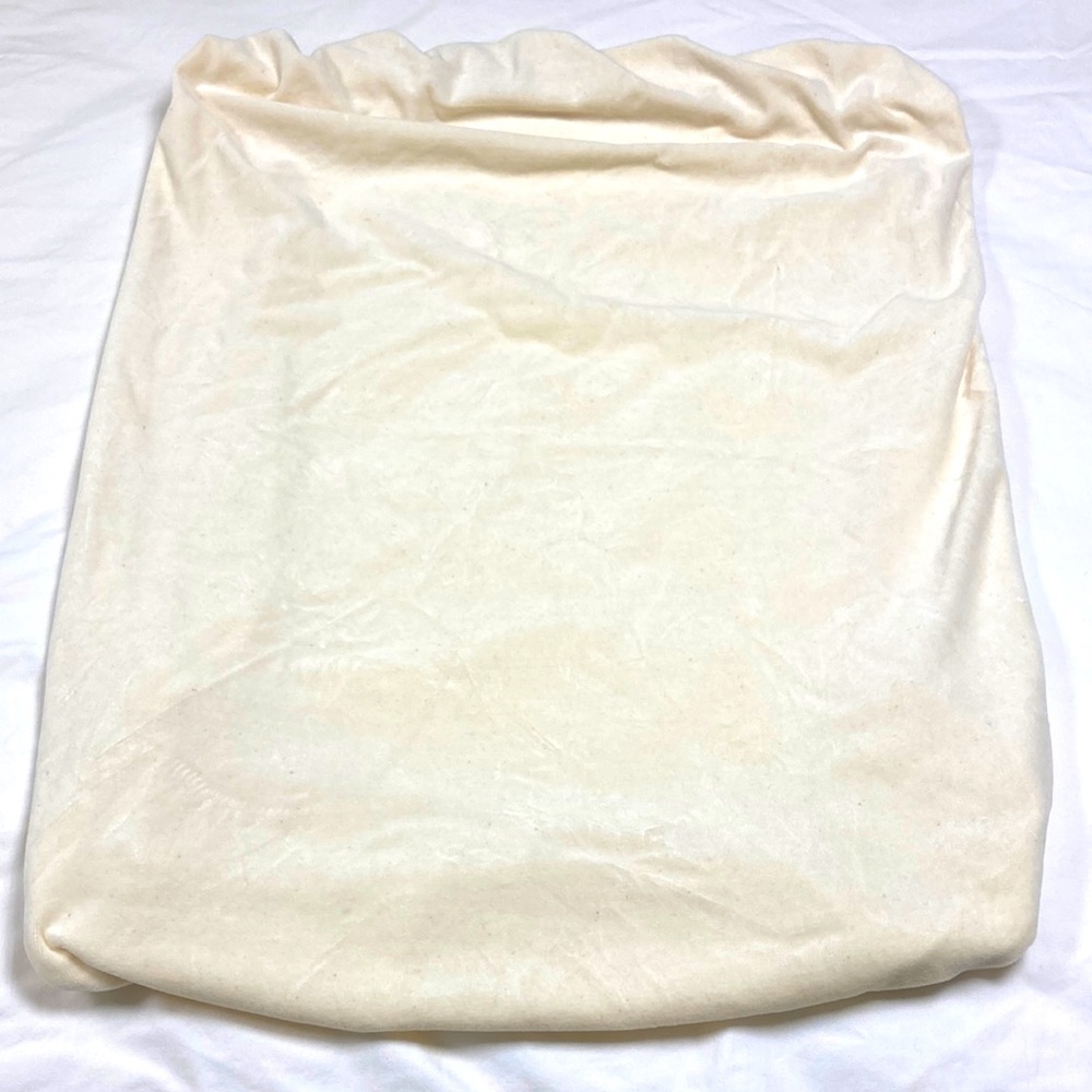 Natural organic cotton cream colored fitted sheet